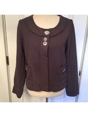 NEON BUDDHA JACKET COAT GRAY JERSEY LONG SLEEVE size M ATHLEISURE